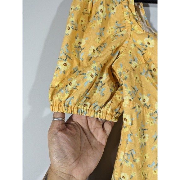 NWT Bloomfield Yellow Floral Crop Top Women Size M - Picture 4 of 7